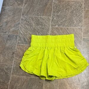 Vibrant High Waist Lime Shorts